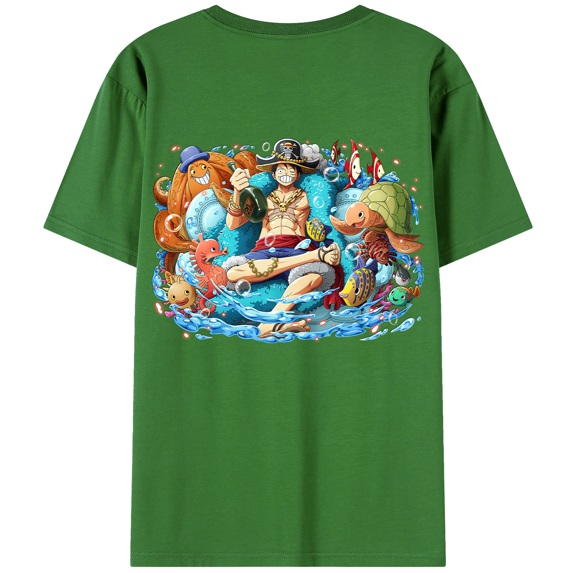 ワンピース モンキー・D・ルフィ ONE PIECE Monkey D. Luffy レディース半袖Tシャツ(バックプリント)